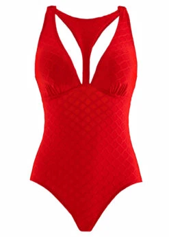 Cut Out Red Criss Cross One Piece Swimwear -Rosewe Promotion Store 1697853628446116749