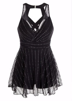 Criss Cross Lace Black One Piece Swimwear -Rosewe Promotion Store 1697883268108144489