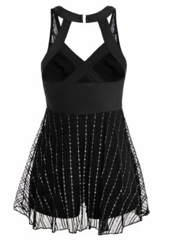 Criss Cross Lace Black One Piece Swimwear -Rosewe Promotion Store 1697883268260361764