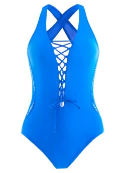 Mesh Royal Blue Cutout One Piece Swimwear -Rosewe Promotion Store 1698023594448103081