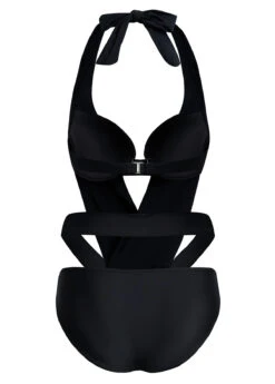 Halter Cutout Black Detail One Piece Swimwear -Rosewe Promotion Store 1698030915963827608