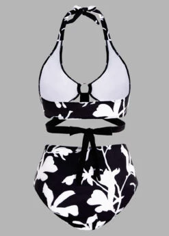 High Waisted Floral Print Halter Bikini Set -Rosewe Promotion Store 1698050229699055096