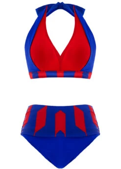 Geometric Print Royal Blue High Waisted Bikini Set -Rosewe Promotion Store 1698051839972976644
