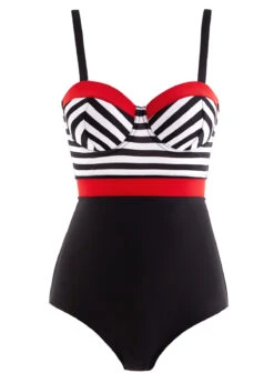 Stripe Print Spaghetti Strap One Piece Swimwear -Rosewe Promotion Store 1698052068262039025