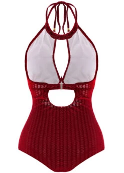 Cutout Criss Cross Wine Red One Piece Swimwear -Rosewe Promotion Store 1698149558680715916