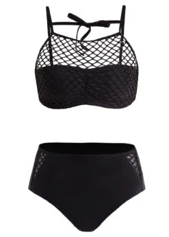 Mid Waist Pierced Tie Back Bikini Set -Rosewe Promotion Store 1698231674814984212