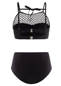 Mid Waist Pierced Tie Back Bikini Set -Rosewe Promotion Store 1698231786567742349