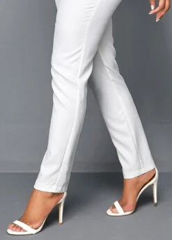 White V Neck Sleeveless Peplum Jumpsuit -Rosewe Promotion Store 219284 P 16503499216934
