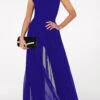 Royal Blue Round Neck High Waist Jumpsuit -Rosewe Promotion Store 220230 P 15532354691100