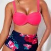 Flower Print High Waist Tie Back Bikini Set -Rosewe Promotion Store 223838 P 16420691009900