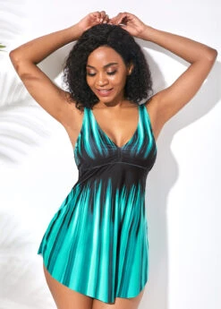 Open Back V Neck Printed Swimdress And Panty -Rosewe Promotion Store 226966 P 1591928309548