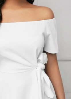 Tie Side Off The Shoulder White Blouse -Rosewe Promotion Store 234926 P 16503479365154