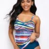 Rainbow Stripe Cross Strap Tankini Set -Rosewe Promotion Store 238743 P 1594965249695