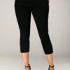Black Side Pocket Elastic Waist Crop Pants -Rosewe Promotion Store 242593 P 1591152958035