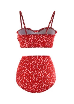 Polka Dot Ruffle Trim Bowknot Bikini Set -Rosewe Promotion Store 242817 P 16970155607545