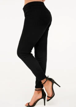 Black High Waist Shredded Skinny Jeans 8 Black High Waist Shredded Skinny Jeans -Rosewe Promotion Store 243092 P 1591258331477