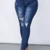 Acid Washed Shredded Slant Pocket Jeans -Rosewe Promotion Store 246761 P 15956635654790