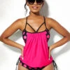 Tie Polka Dot Hot Pink Tankini Set -Rosewe Promotion Store 247431 P 1622617212932