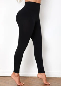 High Waist Black Super Elastic Legging -Rosewe Promotion Store 248688 P 1598578577685
