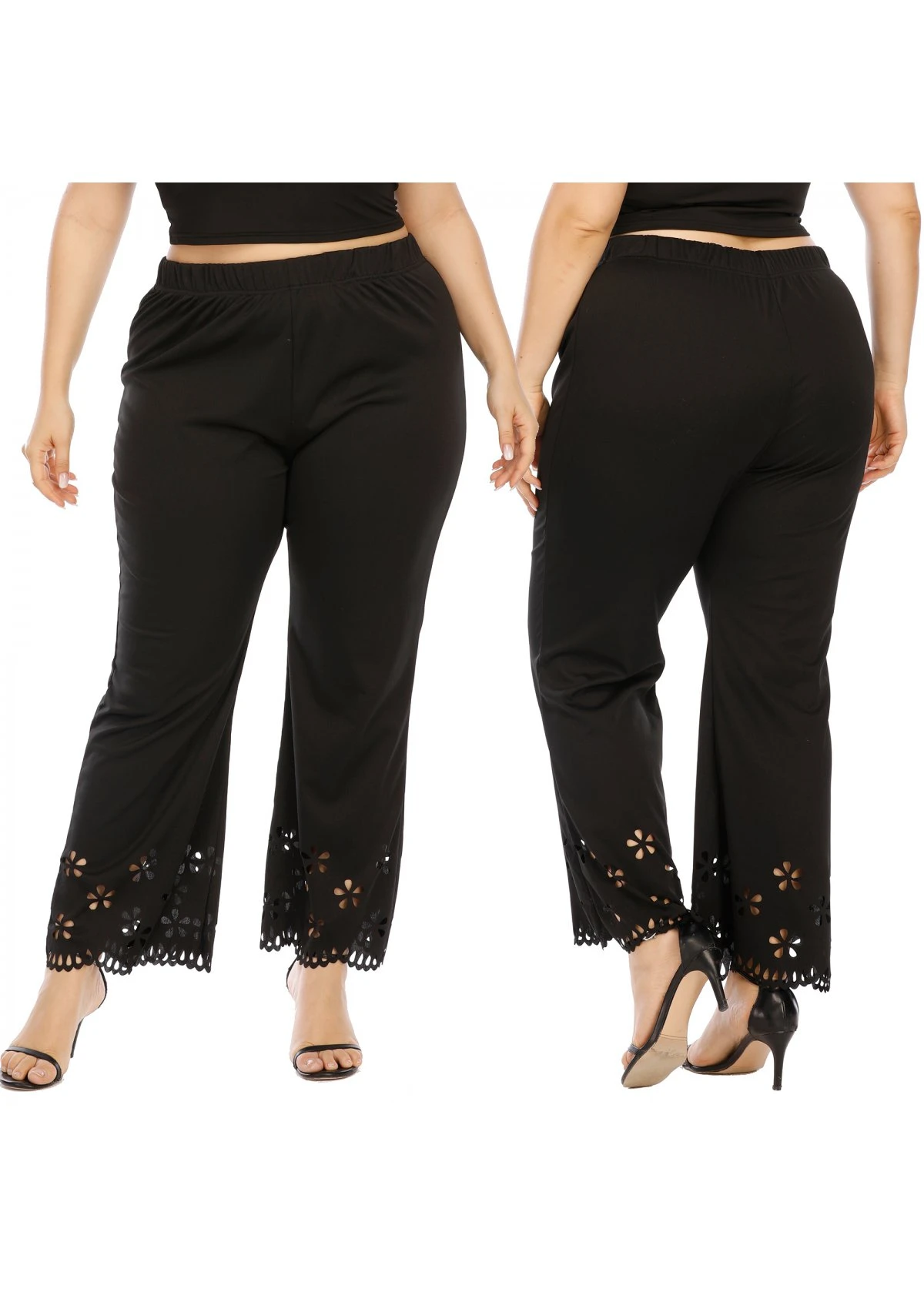 Pierced Elastic Waist Plus Size Pants 5 Pierced Elastic Waist Plus Size Pants - Image 3