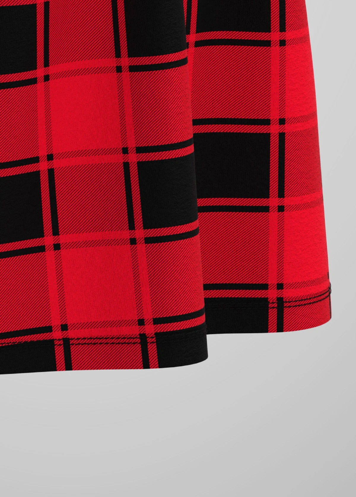 Hanky Cuff Round Neck Plaid Print Blouse 6 Hanky Cuff Round Neck Plaid Print Blouse - Image 4