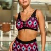 Tribal Print Lace Up High Waisted Bikini Set -Rosewe Promotion Store 257600 P 16081983107180
