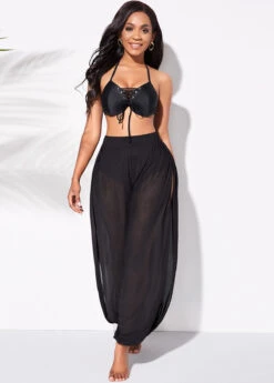 Mesh High Waisted Cutout Leg Beach Pants -Rosewe Promotion Store 258896 P 1638053691269