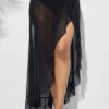 Black Side Slit Asymmetric Hem One Piece Beach Skirt -Rosewe Promotion Store 258897 P 16171678875690