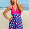 Geometric Print Halter Swimdress And Shorts -Rosewe Promotion Store 260981 P 16128772704090