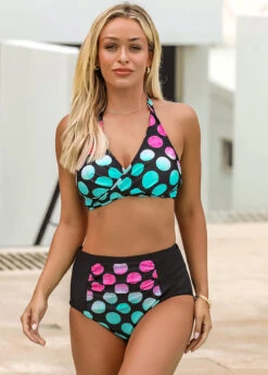 Polka Dot High Waisted Bikini Set