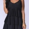 Black Layered Ruffle Hem Swimdress And Panty -Rosewe Promotion Store 261400 P 161103942075800