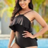 Tie Back Ruffle Overlay One Piece Swimwear -Rosewe Promotion Store 261704 P 16140496430052