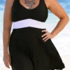 Contrast Plus Size Swimdress And Panty -Rosewe Promotion Store 261960 P 16087772872140