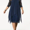 Navy Plus Size Lace H Shape Dress -Rosewe Promotion Store 262067 P 1608550532920