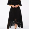 Cold Shoulder Lace Stitching Plus Size Dress -Rosewe Promotion Store 262070 P 1608552299006