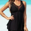 Mesh Stitching Cross Strap Swimdress And Shorts -Rosewe Promotion Store 262464 P 16238248445540