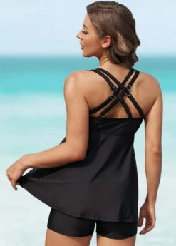 Mesh Stitching Cross Strap Swimdress And Shorts 13 Mesh Stitching Cross Strap Swimdress And Shorts -Rosewe Promotion Store 262464 P 16238248448164