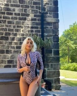 Zip Front Leopard One Piece Swimwear 13 Zip Front Leopard One Piece Swimwear -Rosewe Promotion Store 262660 P 1659089261791