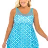 Mesh Stitching Plus Size Polka Dot Swimdress And Shorts -Rosewe Promotion Store 264249 P 16145893979720