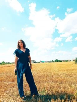 Overlay V Neck Ruffle Sleeve Chiffon Jumpsuit -Rosewe Promotion Store 264361 P 1659522576666