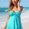 Mesh Stitching Center Shirred Tankini Set -Rosewe Promotion Store 264694 P 16155292154580