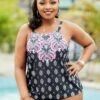 Spaghetti Strap Plus Size Tribal Print Tankini Set -Rosewe Promotion Store 265174 P 16169833757900