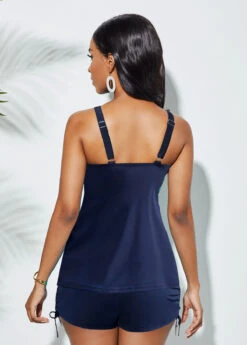 Wide Strap Drawstring Side Printed Tankini Set -Rosewe Promotion Store 265346 P 1617241114089