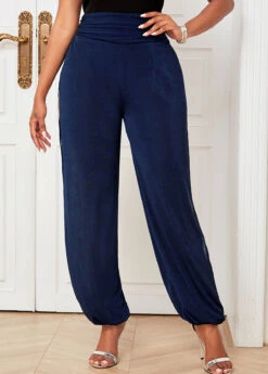 Solid High Waisted Cutout Leg Pants -Rosewe Promotion Store 265760 P 16167443607423