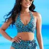 Halter High Waisted Leopard Bikini Set 2 Halter High Waisted Leopard Bikini Set -Rosewe Promotion Store 266082 P 16155181714750