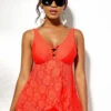 Lace Stitching Spaghetti Strap Cross Strap Tankini Set -Rosewe Promotion Store 266282 P 1622525646784