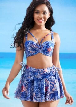 Leaf Print High Waisted Bikini Set -Rosewe Promotion Store 266739 P 16173261335503
