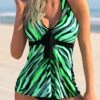 Halter Printed Bowknot Front Tankini Set 2 Halter Printed Bowknot Front Tankini Set -Rosewe Promotion Store 266774 P 1614584177762