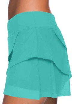 High Waisted Cyan Layered Swim Skirt -Rosewe Promotion Store 266829 P 1668502749254 1