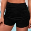 High Waisted Black Ruched Swim Shorts -Rosewe Promotion Store 266944 P 16159722377930
